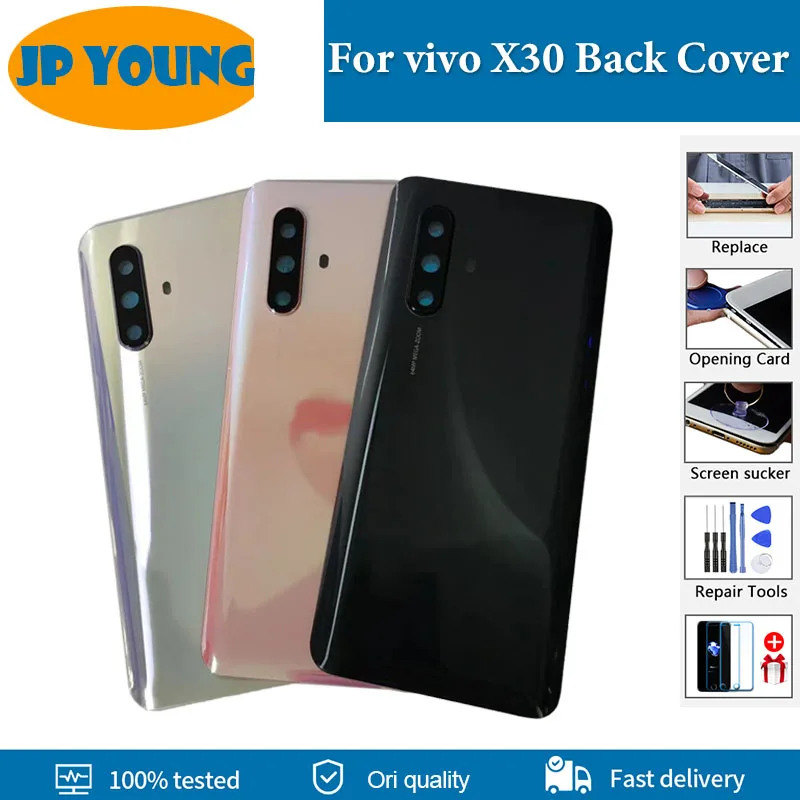 Original Back Battery Cover For vivo X30 Back Cover Rear Case Housing Door Repair Replacement For vivo X30 V1938CT Back Glass