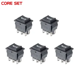 5pcs/1pc Momentary Rocker Switch 6Pins Double Sides Spring Return to Middle DPDT 3Position AC 250V 16A 125V 20A