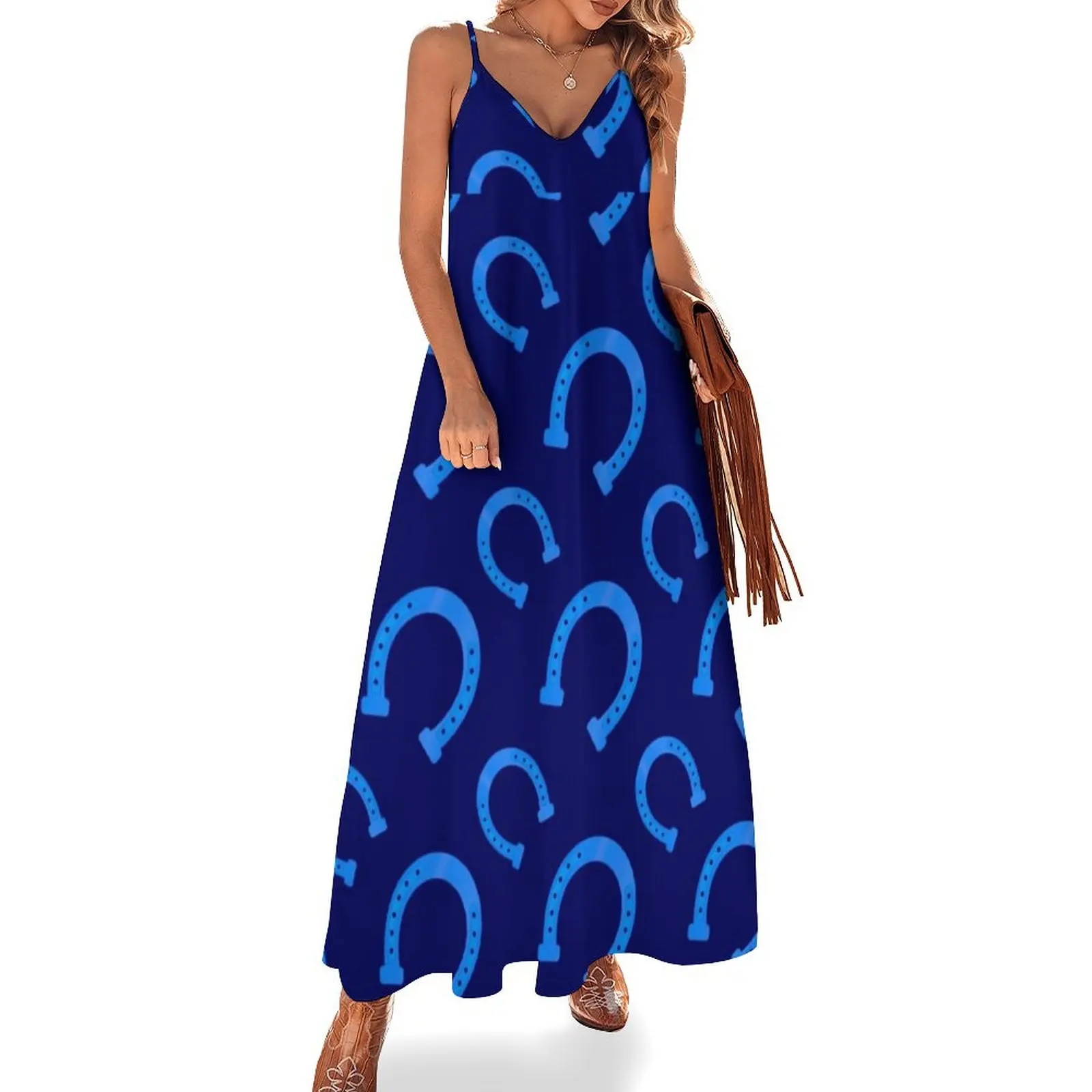 

Kentucky Derby Pattern Sleeveless Long Dress Summer dresses for women women long dresses Dress