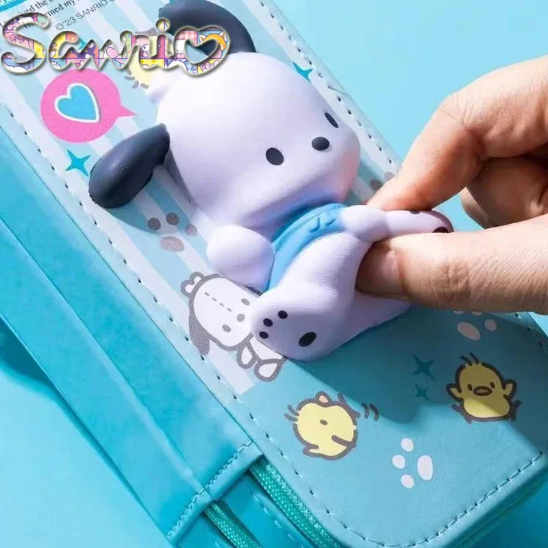 2023 Sanrio scatola di cancelleria 3d Mymelody Kuromi Cinnamoroll Pochacco Squishy antistress astuccio per bambini regalo scolastico