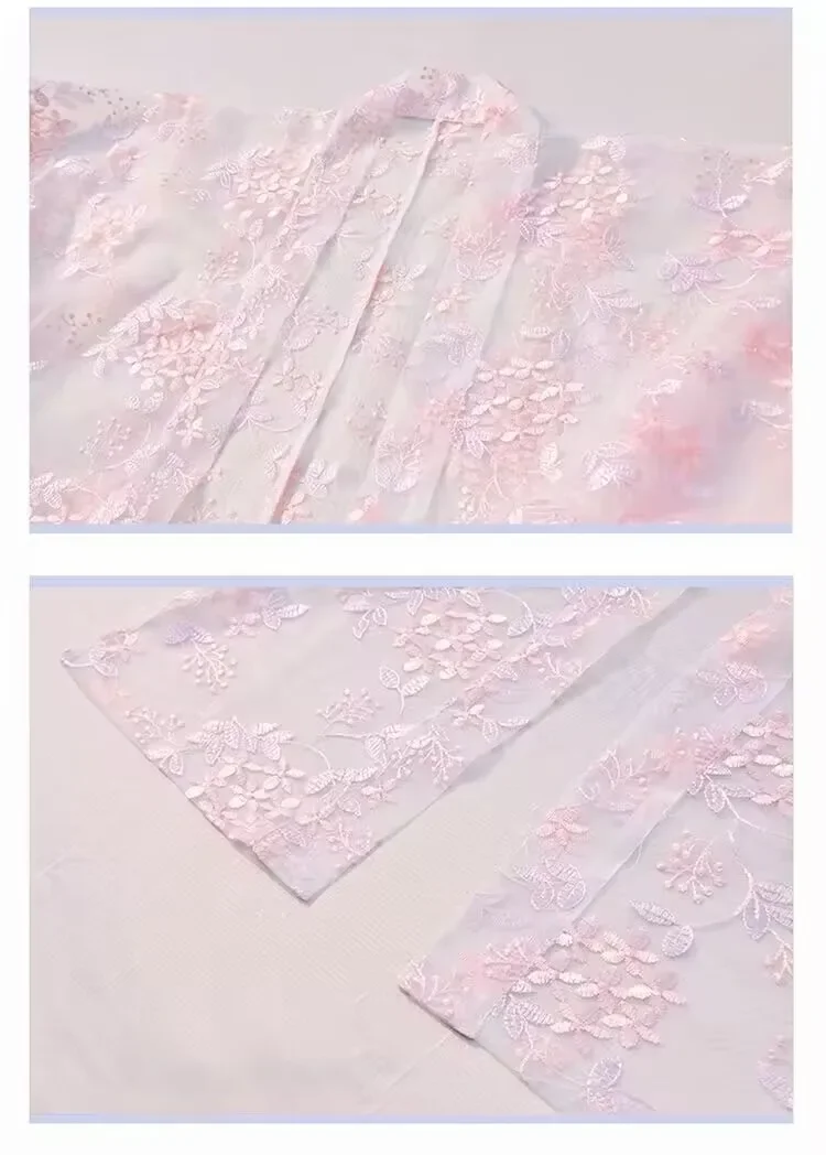 Hanfu امرأة مجموعة الملابس الصينية التقليدية تأثيري تانغ ازياء الصيف رقيقة المرحلة موضة فستان حفلة جنية المرأة البدلة