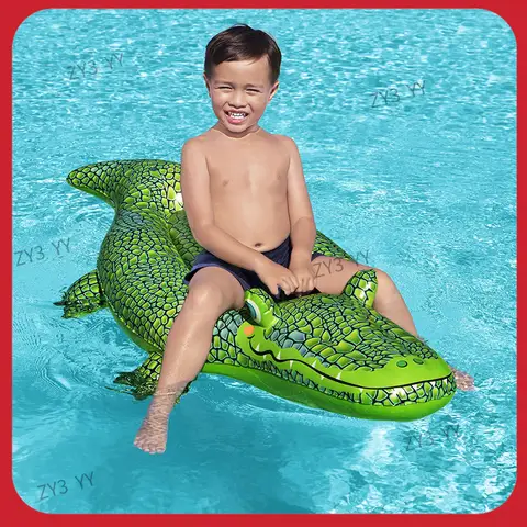 Authentic inflatable crocodile mounts for adult water play  floating rafts  floating mats  swimming pool party toys