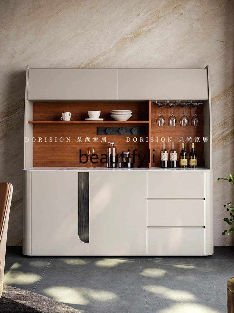 

The side cabinet is integrated with light luxury solid wood locker against the wall, Italian minimalist side cabinet. H
