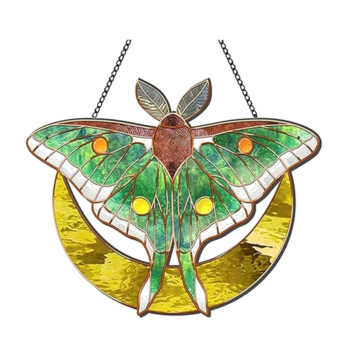 

Spanish Moon Pendant Stained Acrylic Window Hanging, Butterfly Wall Decor for Butterfly Lovers Housewarming Gift, L A