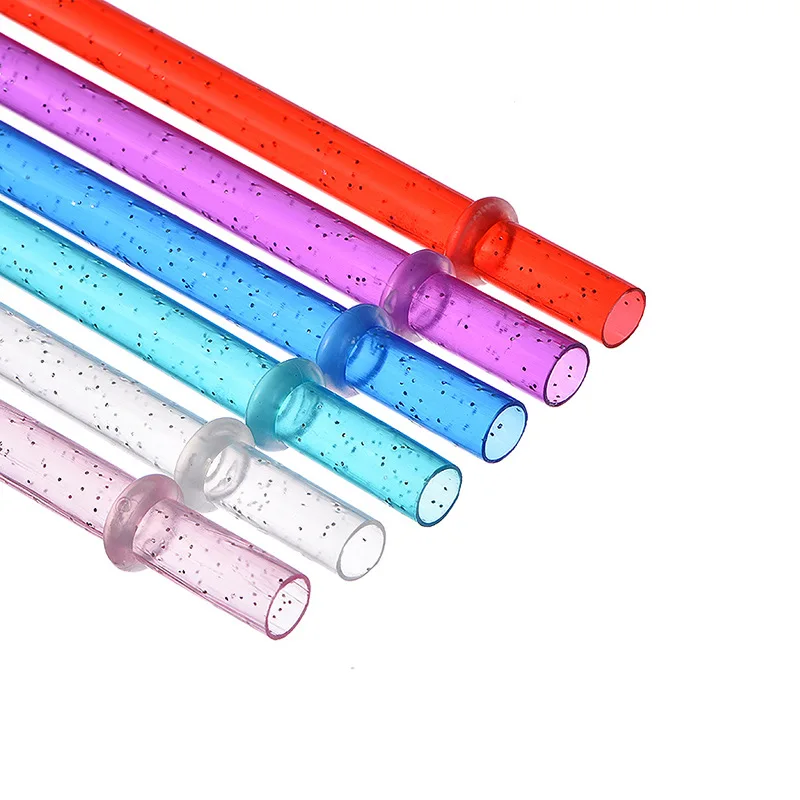 Colored Hard Straws Plastic Straws With Buckles Anti Falling Straws Pp Hard Tubes For Reuse