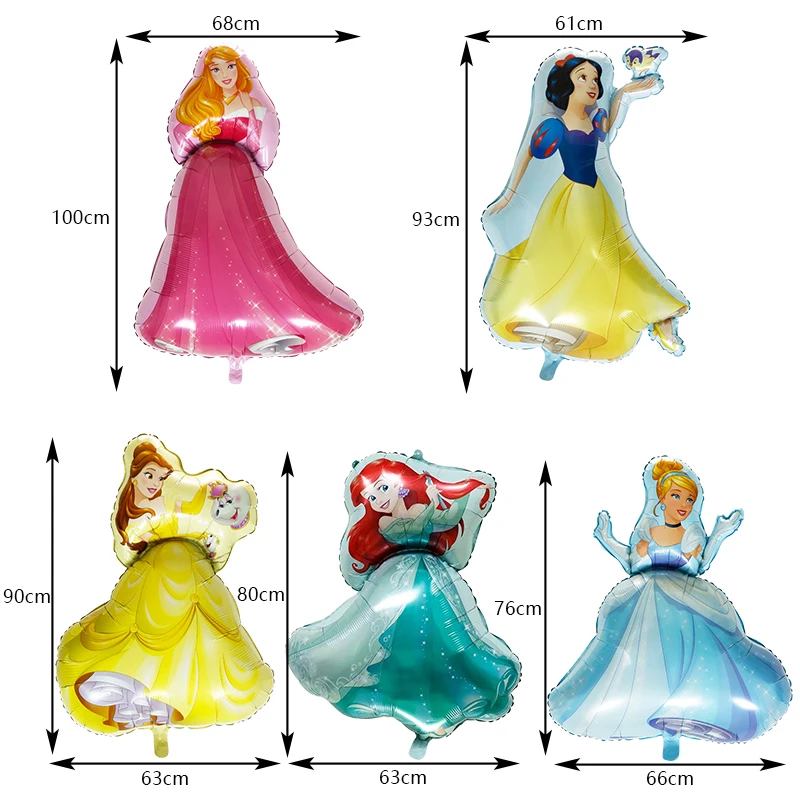 Disney Prinzessin Geburtstag Party Dekoration Aluminium Folie Ballon Für Kind Event Liefert Einweg Geschirr Banner Hintergrund Geschenk 5