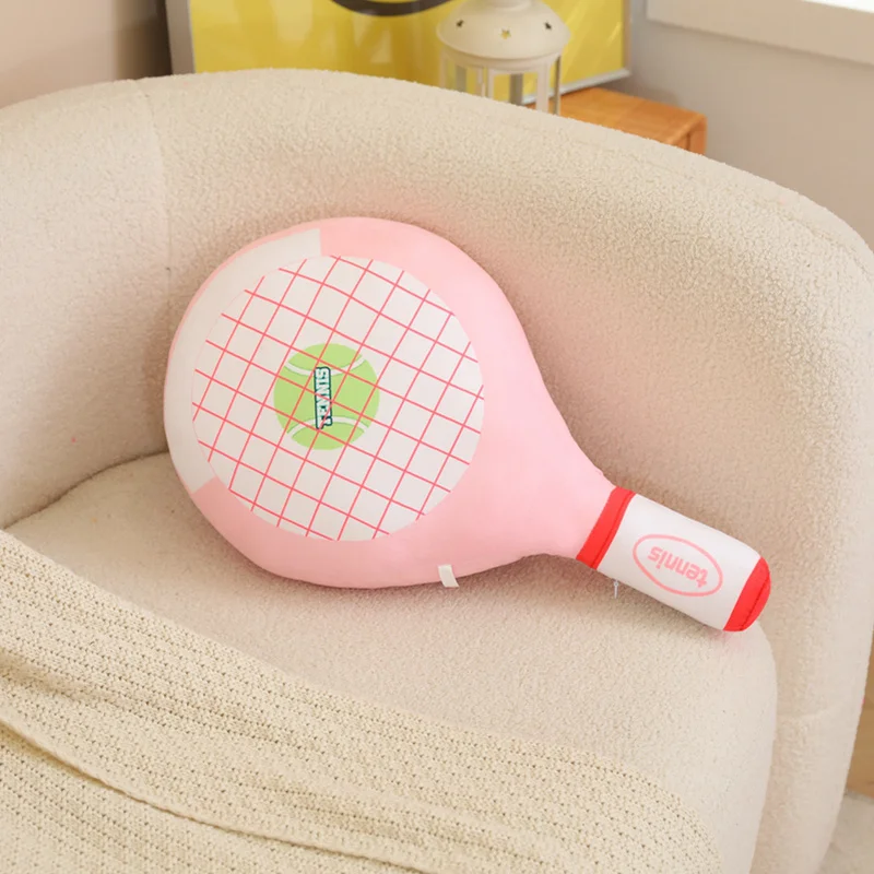 Simulated tennis racket pillow plush toy home decoration creative design cute and cute, soothing and accompanying