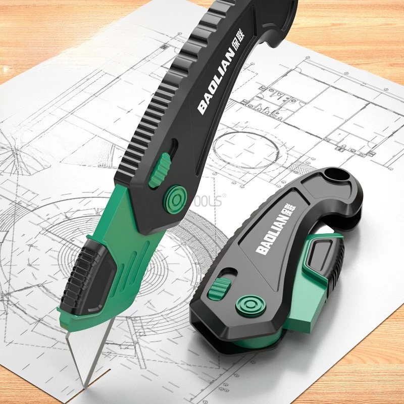

Multifunctional Folding Utility Knife Replaceable SK5 Blade Retractable Sharp Cut Heavy Duty Steel Break Blade Paper Cut Utility
