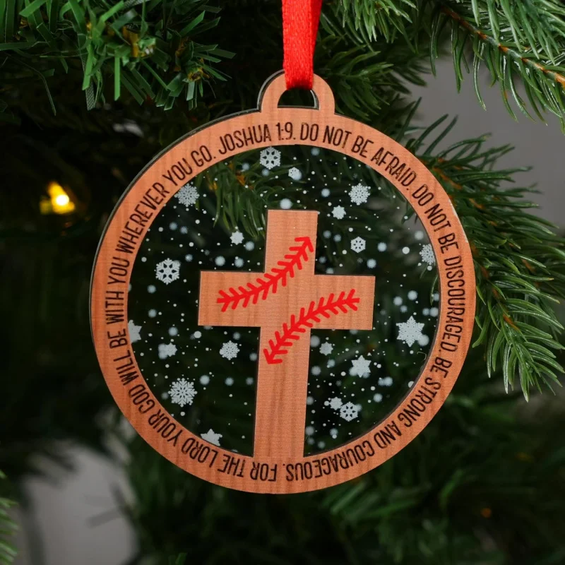 เครื่องประดับเบสบอล - ไม้และอะคริลิค 2 ชั้น เด็กคริสเตียน รอบเด็กชายและเด็กหญิง