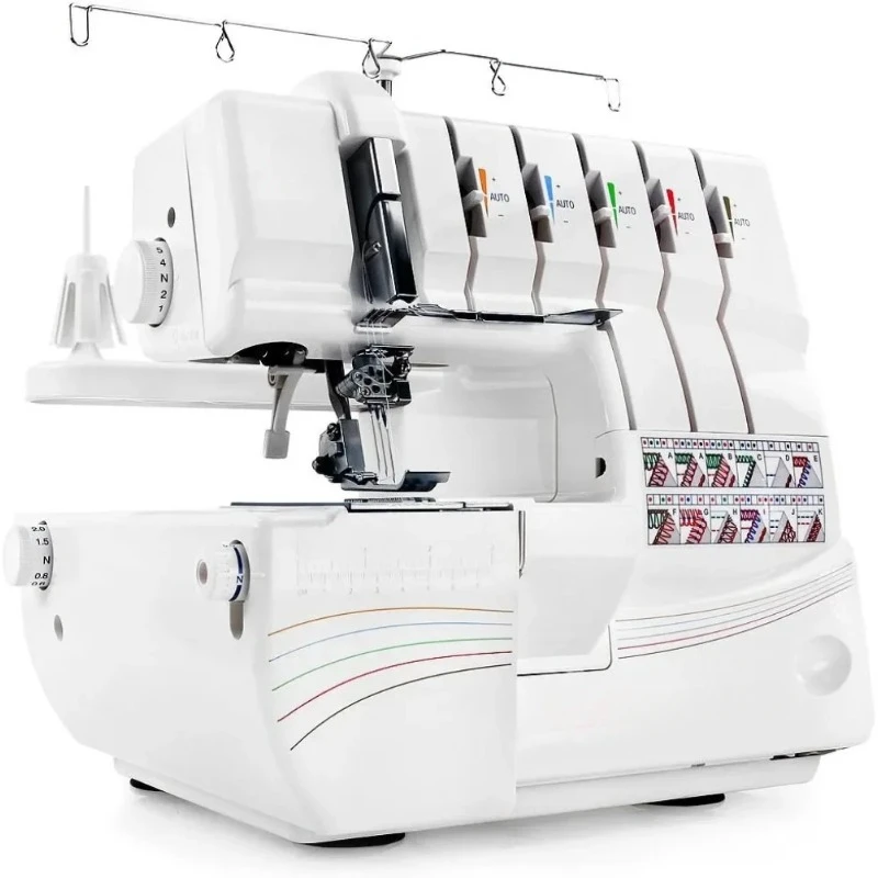 14T968DC  Overlock with 2-3-4-5 Stitch Capability 1300 Stitches Per Minute & Self Adjusting - Sewing Made Easy White