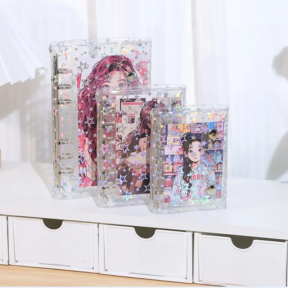 M5 A6 A7 Budget Binder Cover Clear Glitter PVC Binder Refillable Notebook for Photos Pictures Albums Planner Folder Organizer image 2