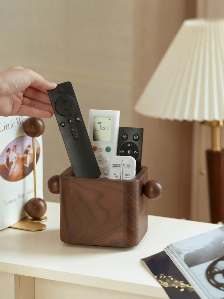 

Органайзер для пультов ДУ Ele: Декоративный элемент для ТВ-тумбы в гостиной, премиум-класс, дерево, креативный дизайн