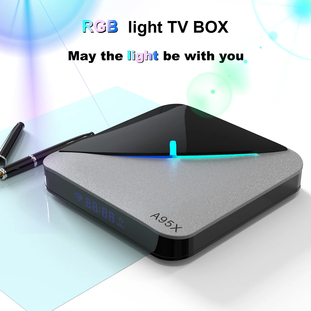 Imagem -02 - Amlogic S905x3 Rgb Luz Inteligente Caixa de tv Android Media Player Dual Wifi 4k Bt5.0 A95x f3 Air Conjunto Top Box A95xf3