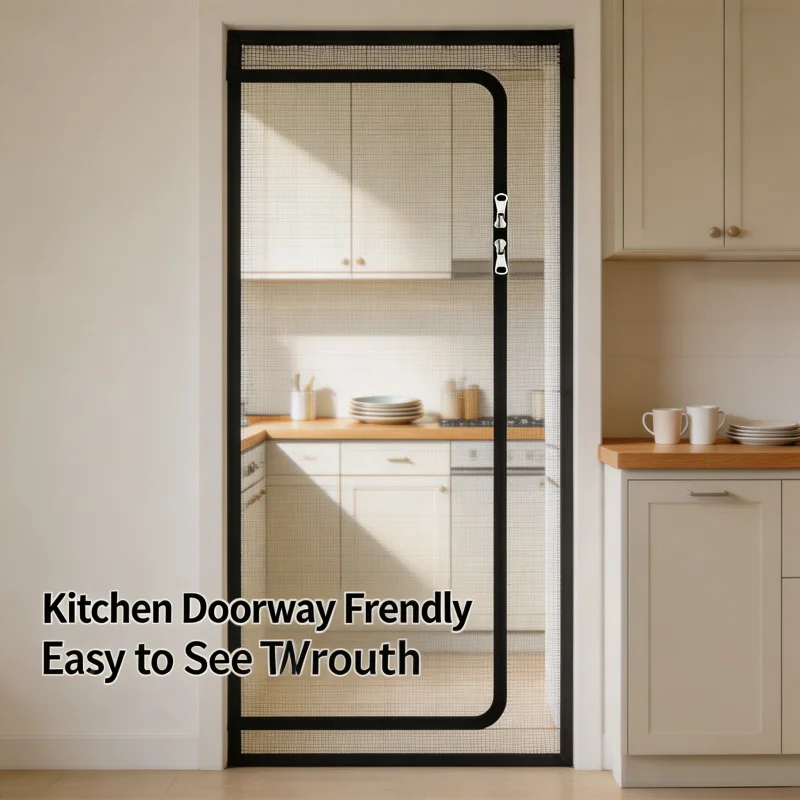 Home decoration screen doors curtains, cat proof curtains, Right opening mosquito barrier, D-shaped curtains,Black