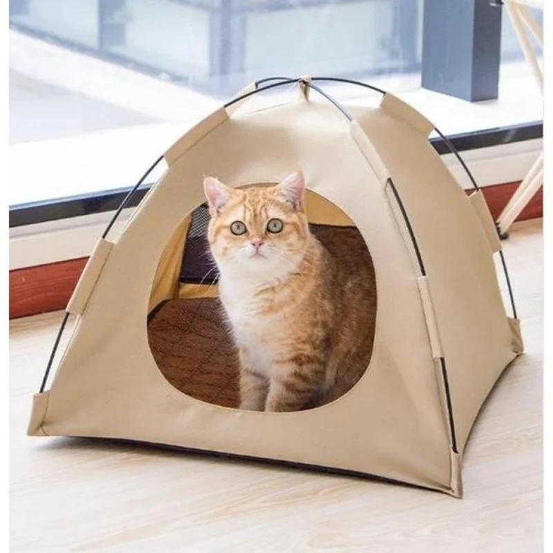 Cat's Nest Four Seasons Universal Foldable Pet Tent with Removable Mat Closed cat nest in summer  S code