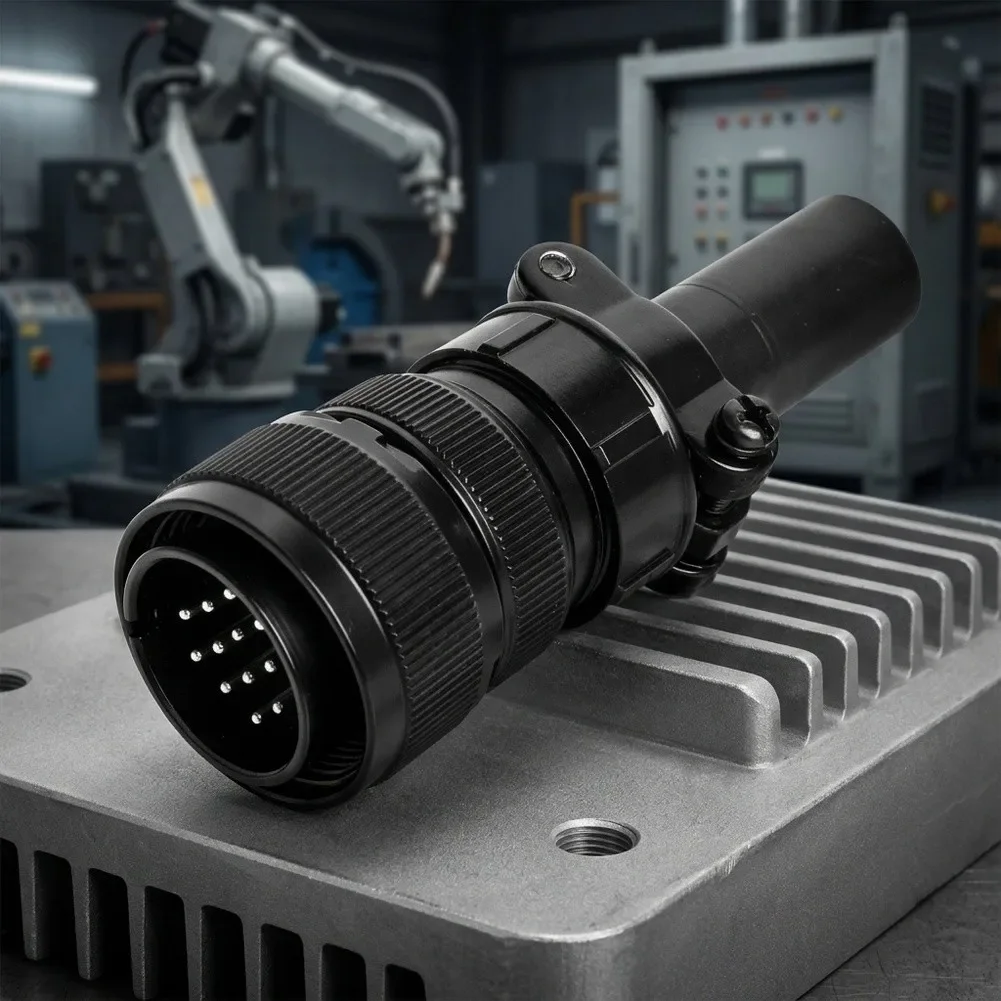 14 Pin Aviation Connector with Secure Locking Mechanism and Resistant Nickel Plated Brass Pins for Long Term Use
