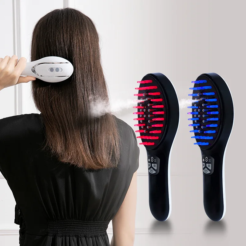 

Electric Spray Massage Comb Hair Growth Vibration Head Massager Brush LED Anti Hair Loss Scalp Liquid Medicine Atomizing Comb