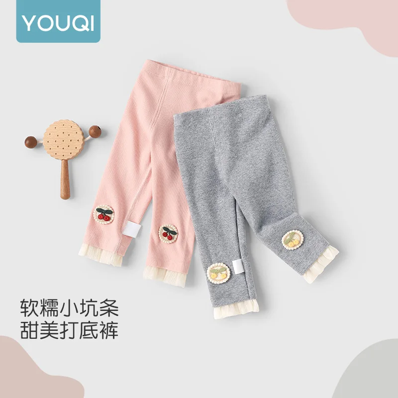 

【Youqi】Chinese Baby Clothes for 0-2 Year Olds, Spring and Autumn Season, Sweet Casual Pants for Baby Girls, Cute Leggings for Going Out