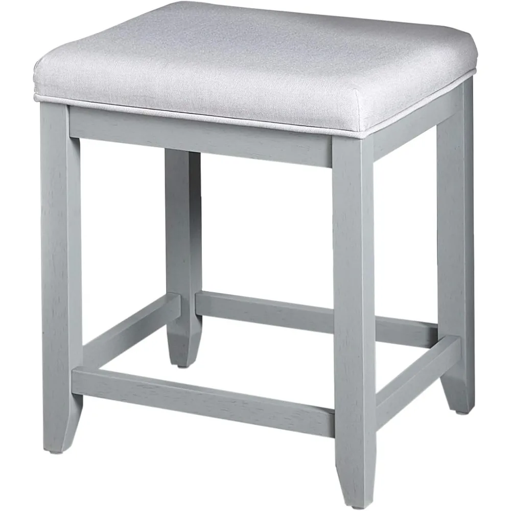 

Makeup Vanity Chair with Upholstered Seat, Vintage Gray