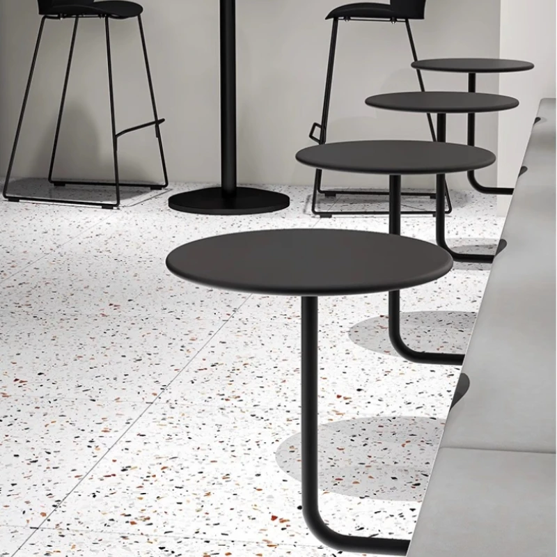 Modern Iron Bistro Dining Table Wall Mounted Round Table for Milk Tea Coffee House Furniture Small