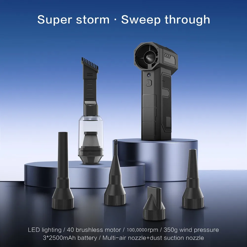 

Turbo Jet Blower 1000000RPM Powerful Air Blower Brushless Motor Turbo Fan Wind Speed 52m/s 7500mAh Souffleur Air Puissant Tools