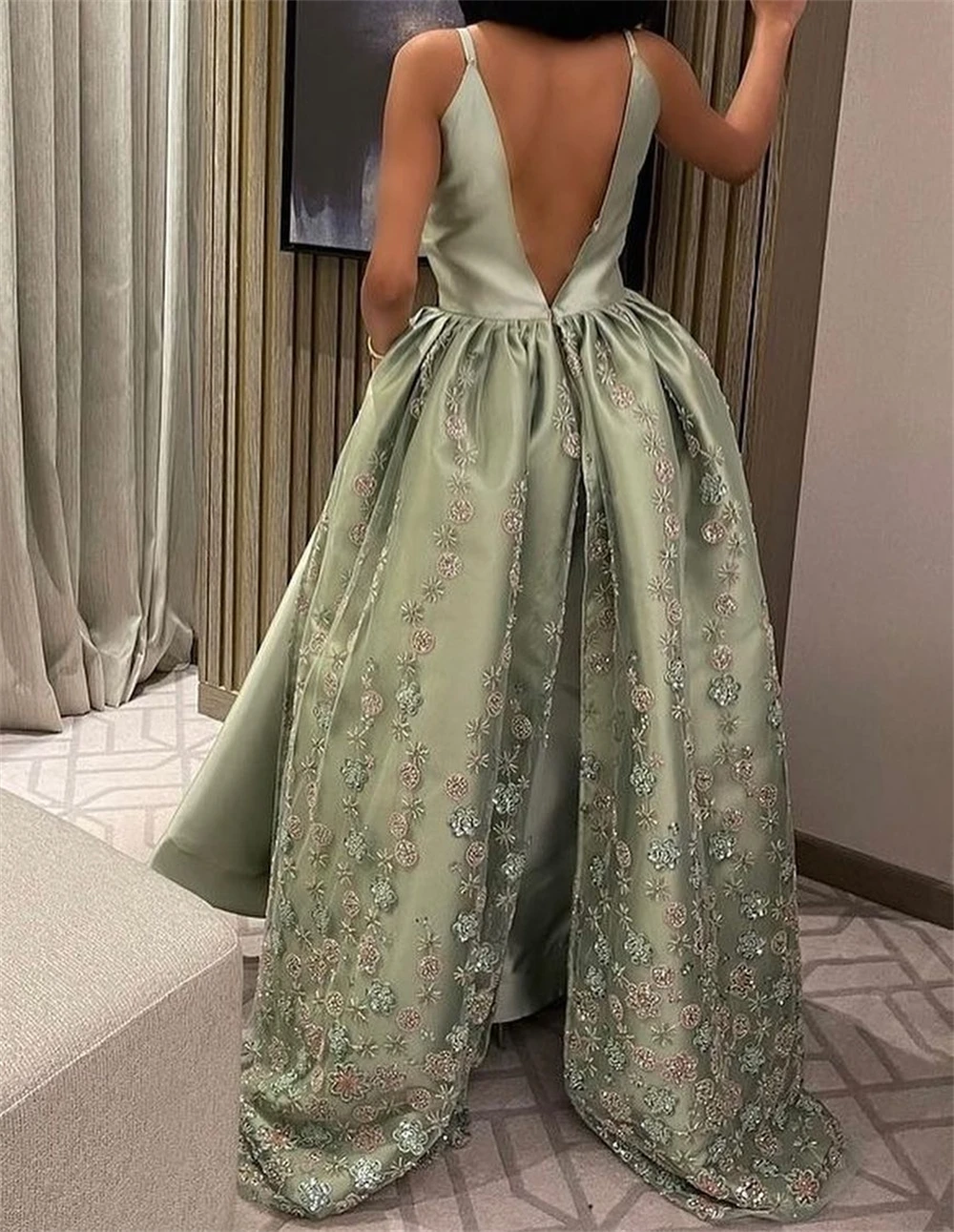Customized High quality Spaghetti Ball gown Party Cocktail Sequin Fold Flowers S Prom Dressesفساتين كوكتيل فساتين سهرة вечернее