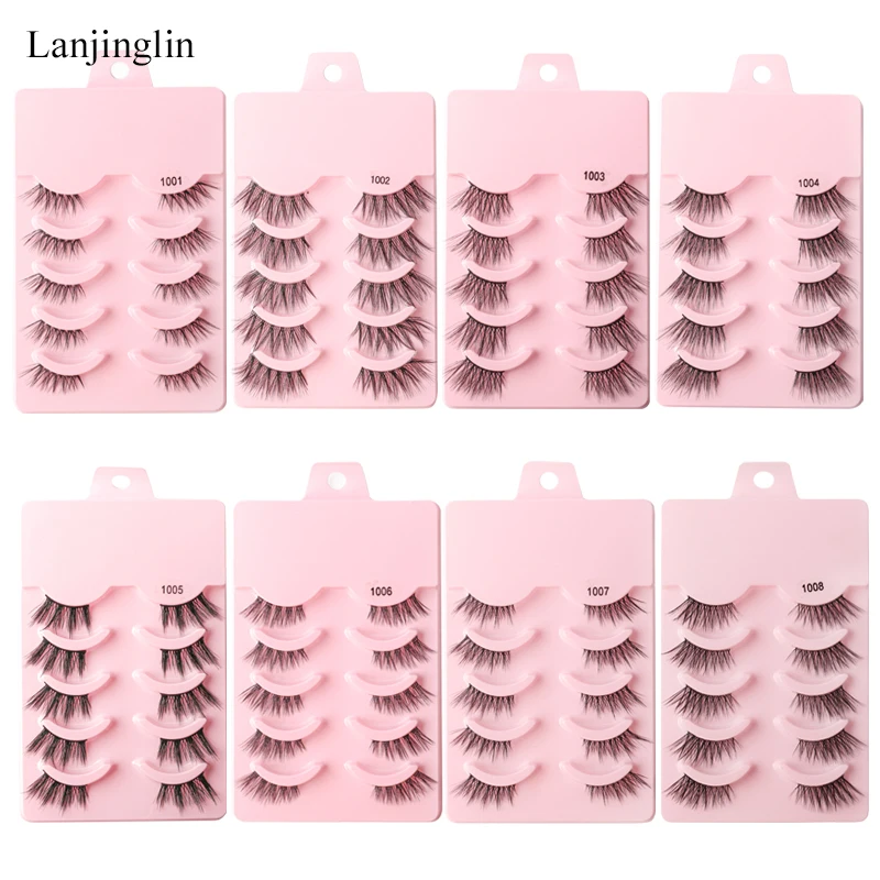 Half Eye Lashes 3/5 Pairs Faux Mink Lashes Reusable False Eyelashes Natural Fluffy Makeup Tools Extension Fake Lashes maquiagem