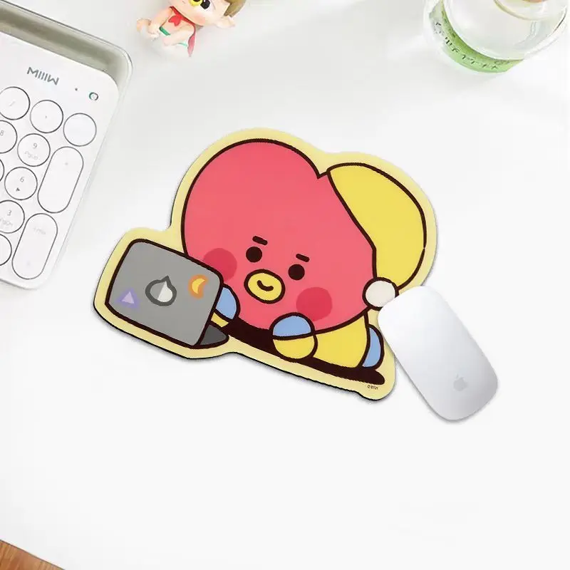 

Милый коврик для мыши Kawaii BT21, нескользящий настольный коврик для офиса, CHIMMY COOKY KOYA TATA, аниме-подарок, игрушки