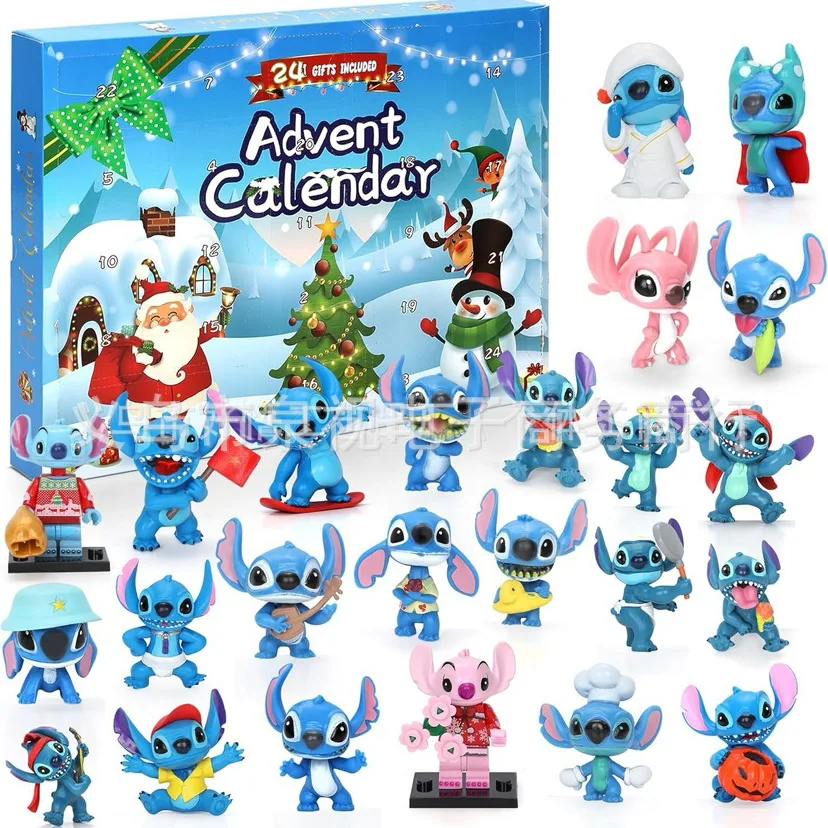 2026年新作 24個入り カートゥーン リロ＆スティッチ オーナメント おもちゃ 24日間 ハロウィン カウントダウン ブラインドボックス アニメ クリスマス コレクション おもちゃ ギフト