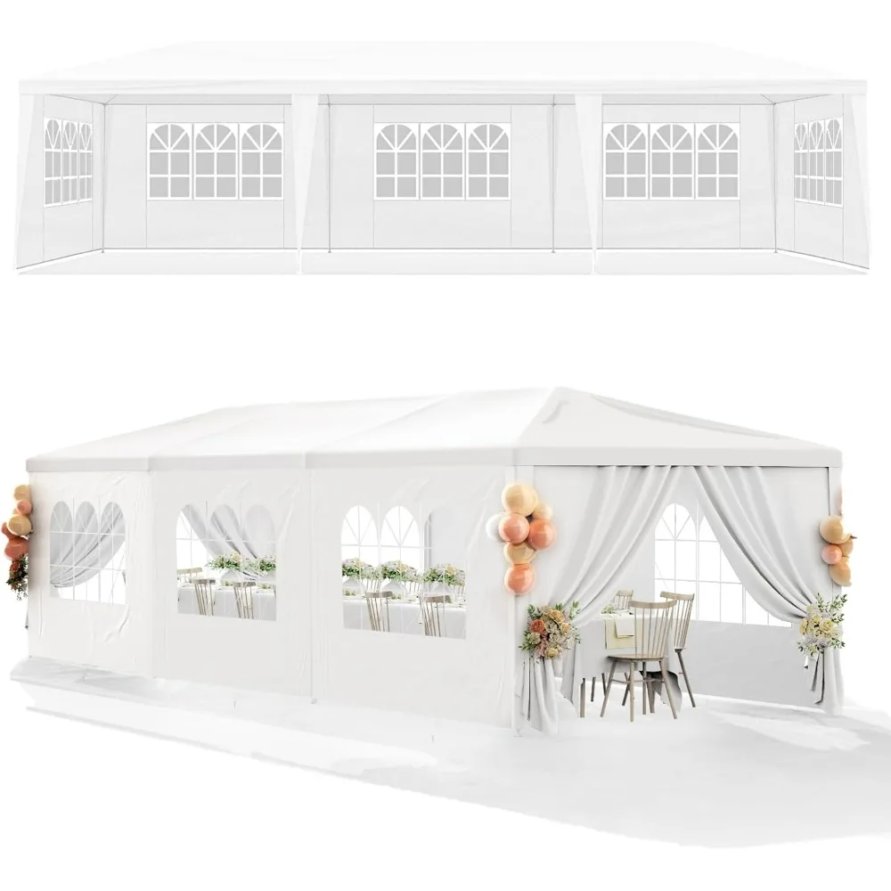 10x30FT Outdoor Canopy Tent with 8 Removable Sidewalls Heavy Duty Waterproof Outside Event Gazebo Party Tents, Outdoor Canopy