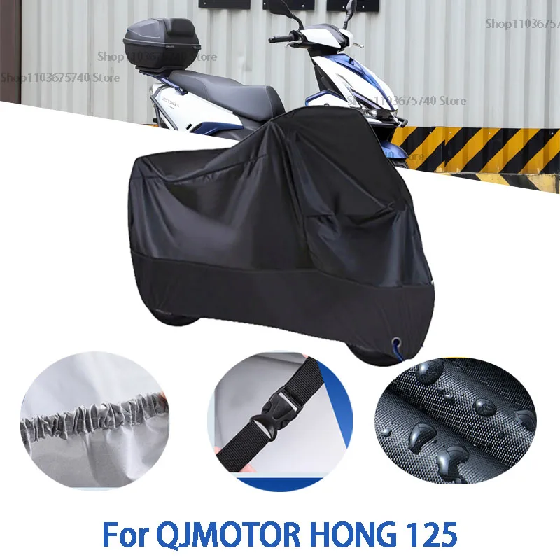 

Motorcycle Full Covers For QJMOTOR HONG 125 Car Outdoors Sun Protection Dust No Ear Thickened Oxford Clothcover Accessories