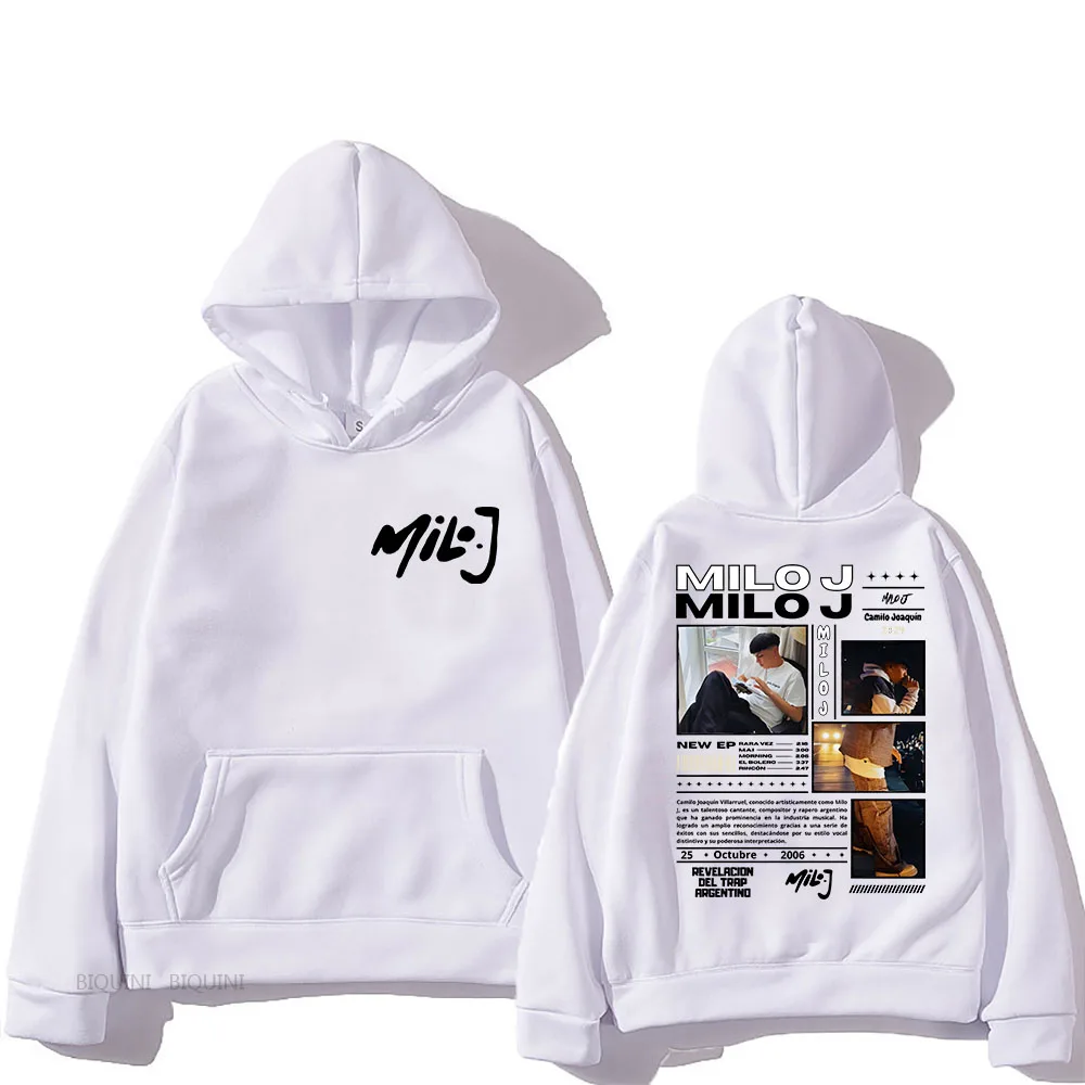 Hommes Sudaderas Milo J à capuche avec poche polaire confortable sweat à manches longues vêtements gothiques Moletom Vintage Punk pulls