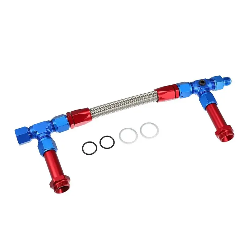 홀리 8AN 듀얼 피드 연료 라인용 4150 카뷰레터 연료 라인 키트 7/8인치 브레이디드 듀얼 인렛 연료 라인 키트-ABQU