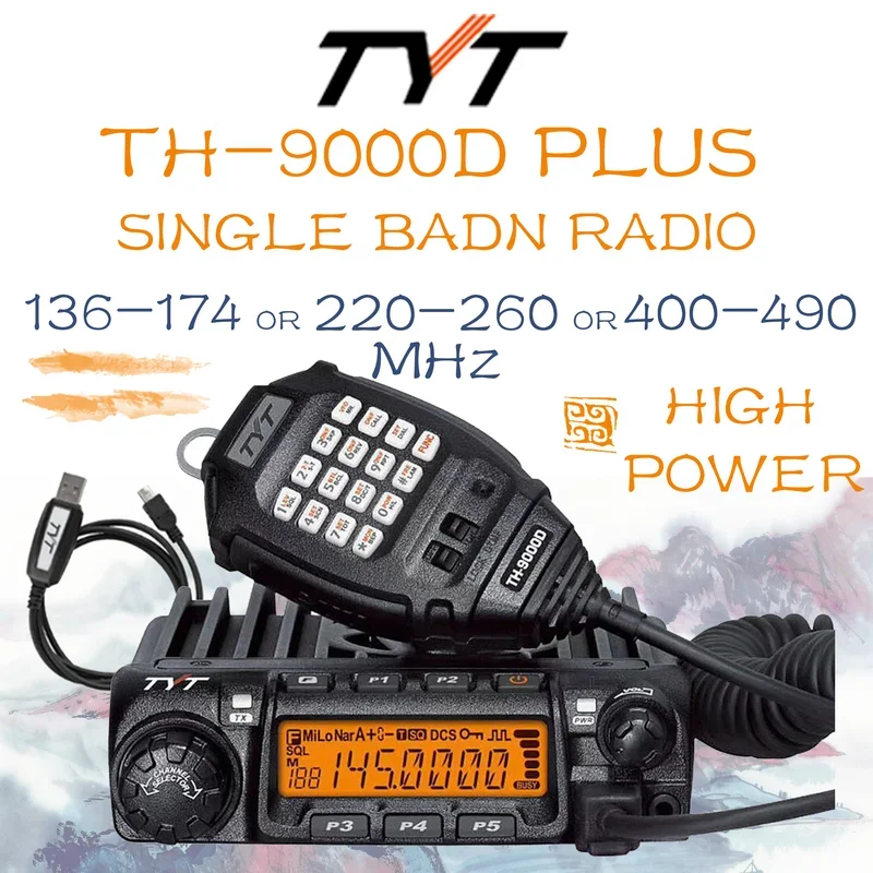 

TYT TH-9000D PLUS 65W High Power Mobile Radio Mono/Single Band Transceiver 200 Channels Mobile Radio 136-174MHz