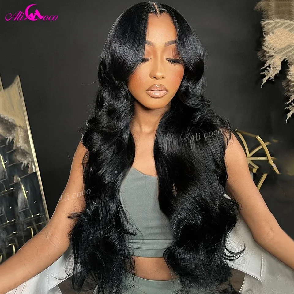 

Ali Coco 36, 38 дюймов, плотность 250, объемная волна, парик 13x4, 13x6, прозрачные парики из натуральных волос на кружеве, предварительно сорванные для женщин