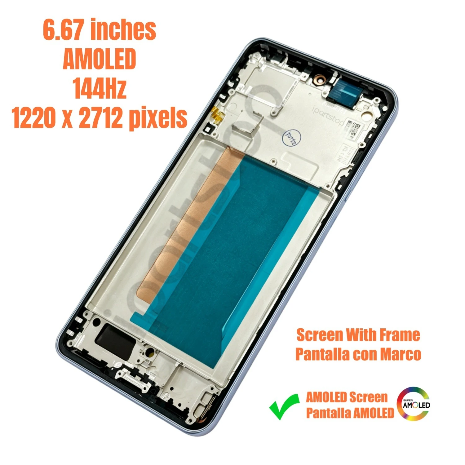 샤오미 13T 2306EPN60G 13T Pro 5G 23078PND5G용 iParts 교체 디스플레이 144Hz AMOLED 터치 스크린 프레임 어셈블리 포함 OEM 썸네일 2