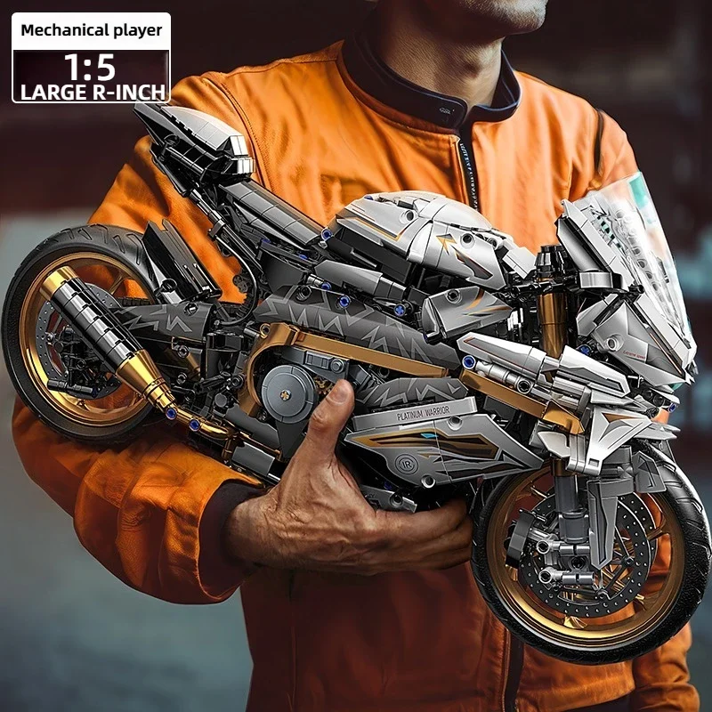 

Alloy Motorcycle Desktop Decorations 2045 PCS Racing Building Blocks DIY Bricks Model Kid Toys Christmas Easter Festive Gift Toy