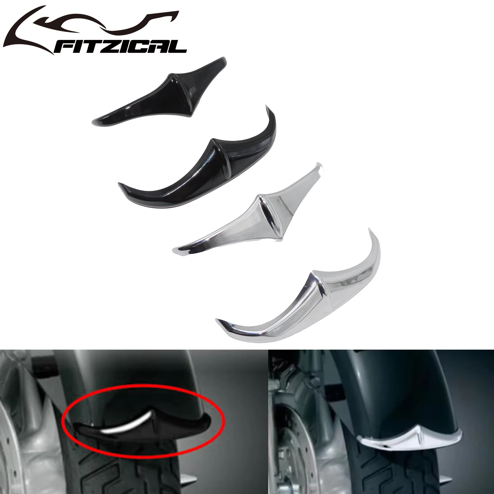 Motocyklowa osłona przedniego/tylnego błotnika ABS z akcentującą końcówką do Harley Touring Road Trike Glide Road King FLHX Road King