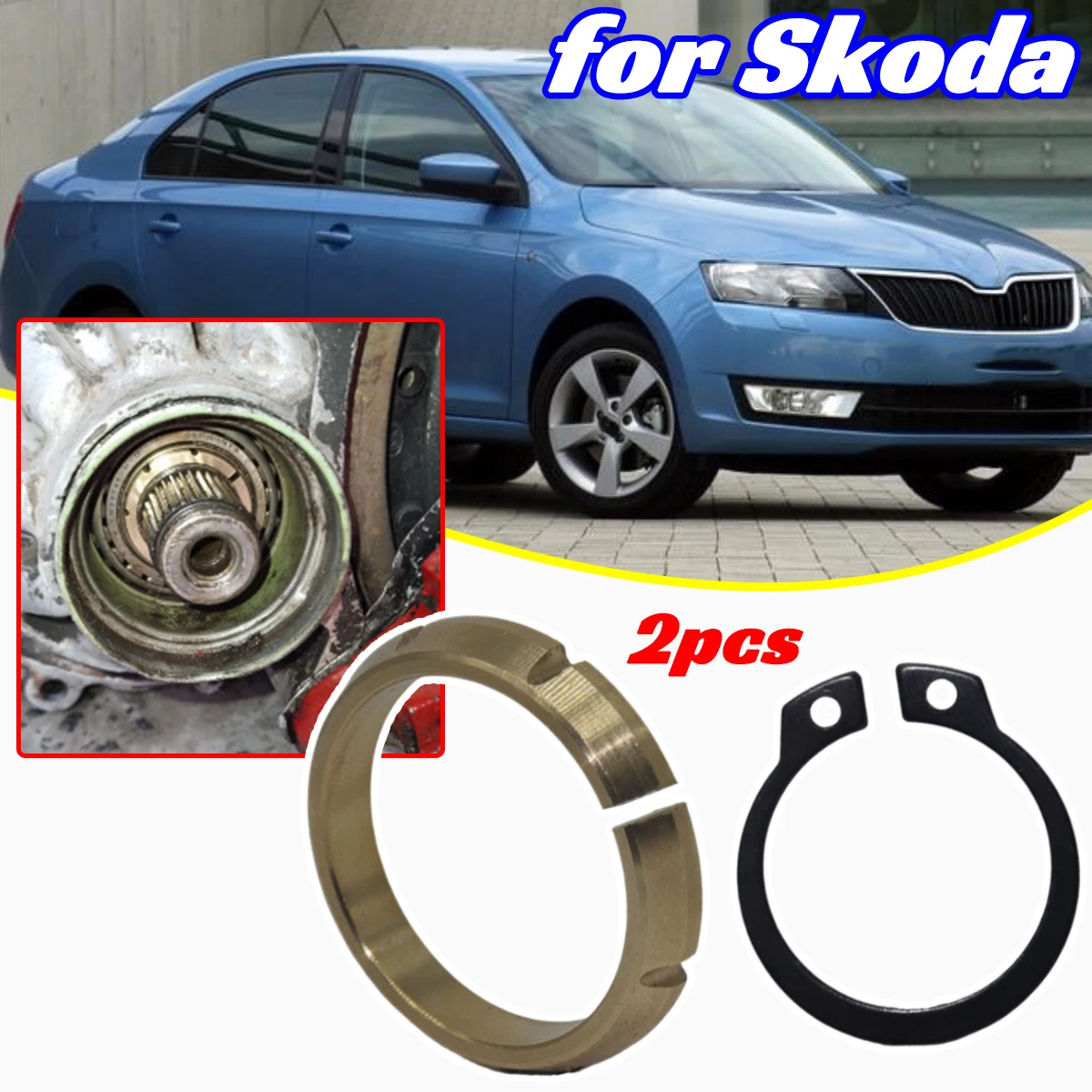 

Brass Gearbox Differential Flange Shaft Tapered Ring Thrust Washer Seal Spacer Car Kit for Skoda Fabia Kamiq Karoq Octavia Rapid