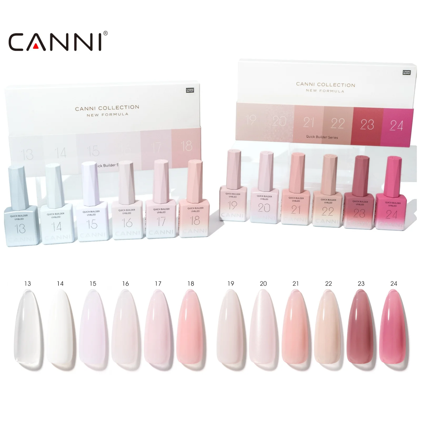 

CANNI Quick Builder Nail Gel Set HEMA/TPO FREE 6 Colors 9ml Extension Gel Nail Polish UV LED Soak Off Gel Nail Art Gel