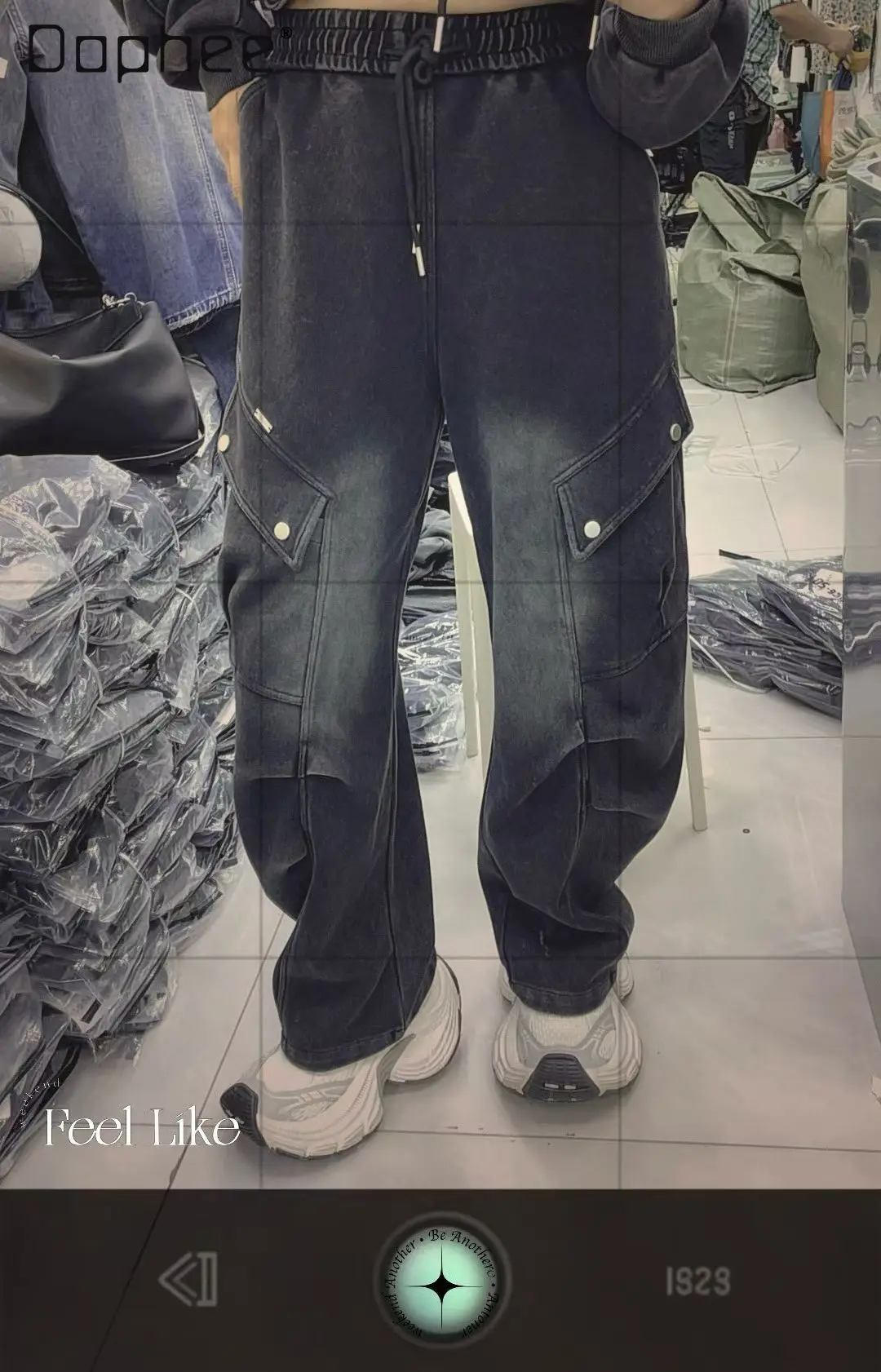 2025 Nuevos pantalones cargo de estilo americano para mujer, pantalones largos informales sueltos de pierna ancha negros para primavera y otoño