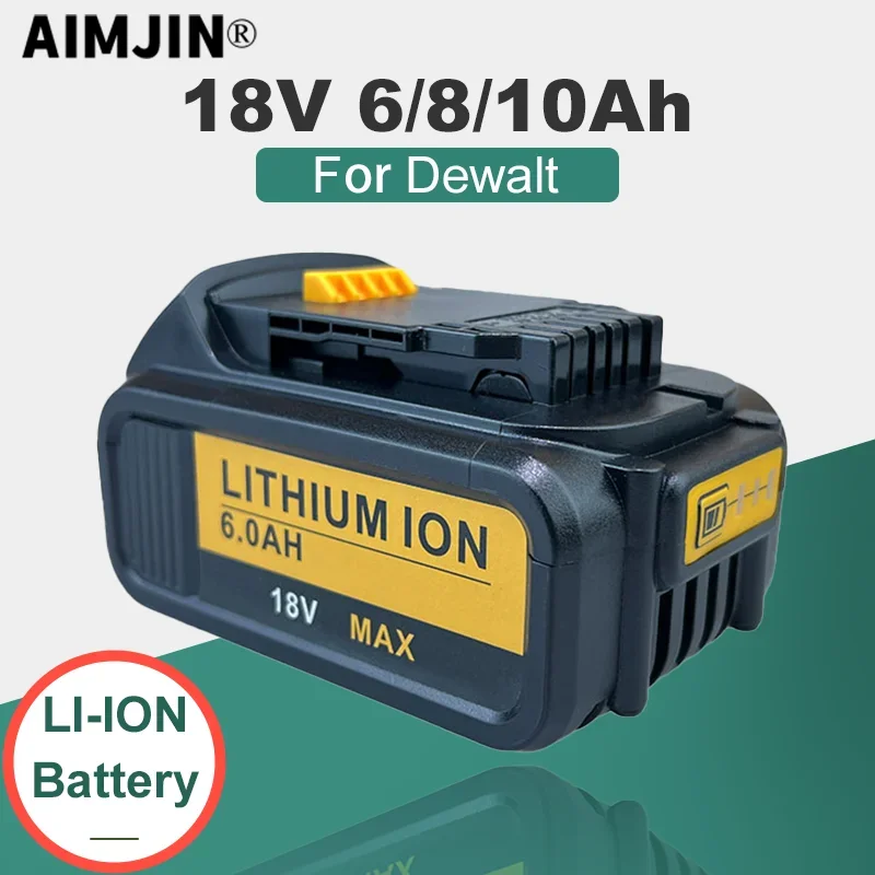 

18V 6.0/8.0/10.0AH Li-ion Rechargeable battery for Dewalt 18V Dcb180 Dcb181 XJ DCB200 DCB201 DCB201-2 DCB204 Power tooLs