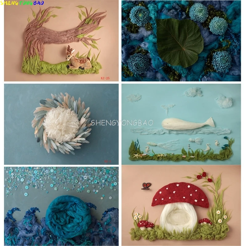 

SHENGYONGBAO Baby Newborn Floral Basket Photography Backdrops Props Children Birthday Party Photo Studio Background LZ-05