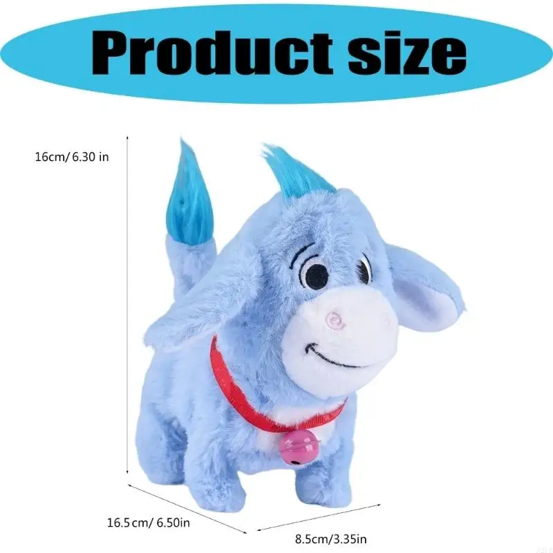 Interaktywne elektryczne pluszowe osły, które chodzi i mówi dla dzieci w wieku od 3 lat Miękka, realistyczna zabawka do zabawy w