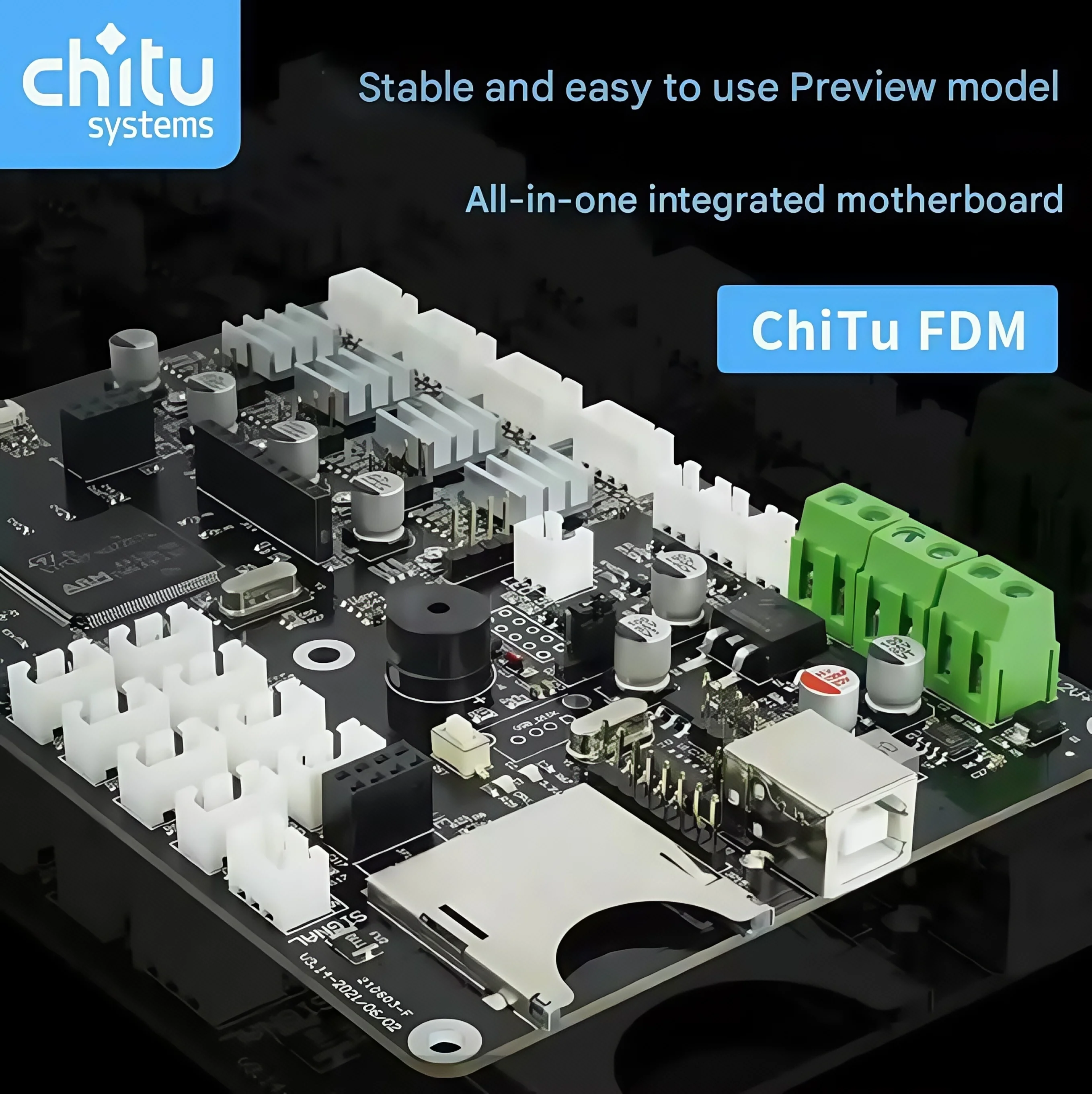DIY 3D Printer Motherboard Chitu Control Board 3.5/5.0 Inch Touch Single Head Thermal Resistance 32-Bit FDM Main Control Board