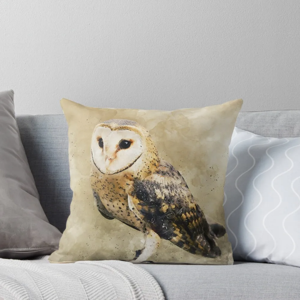 

Barn Owl Portrait Throw Pillow Sitting Cushion Pillow Covers Decorative bed pillows