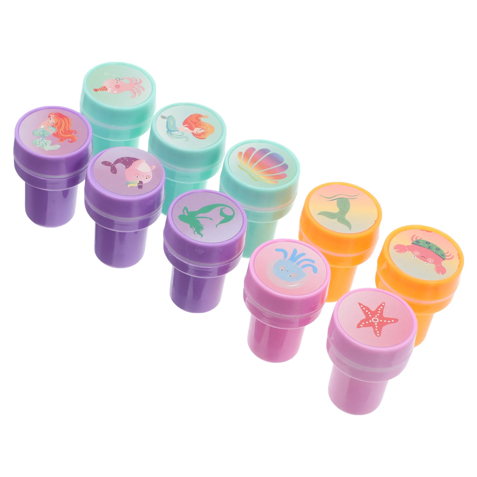 10pcs Kids Stamp Small Stamps Plastic Stamp Decor Sea Animal Print Stamper For Diary Hand Stamps For Kids Sea Animal Stamp