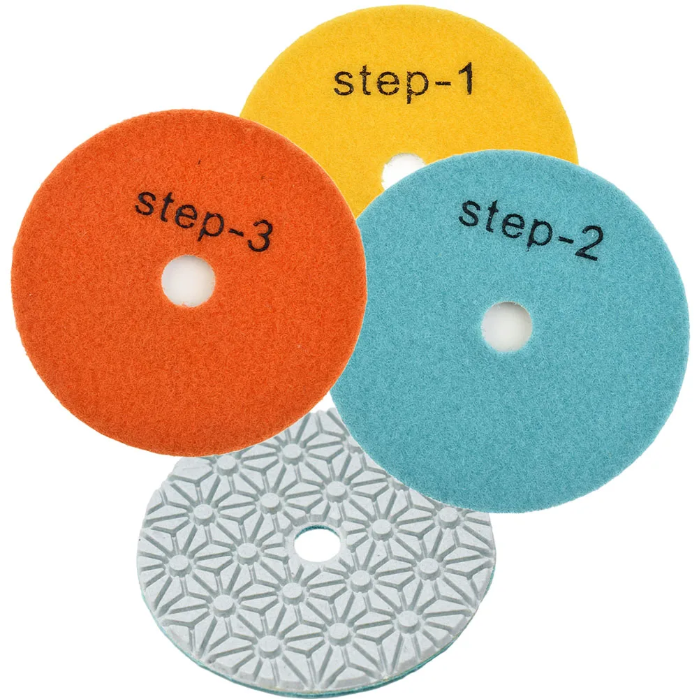 

2PCS 4Inch 100mm Dry/wet 3 Steps Polishing Pads For Granite Marble Grinding Tool Polishing Granite Marble Disk