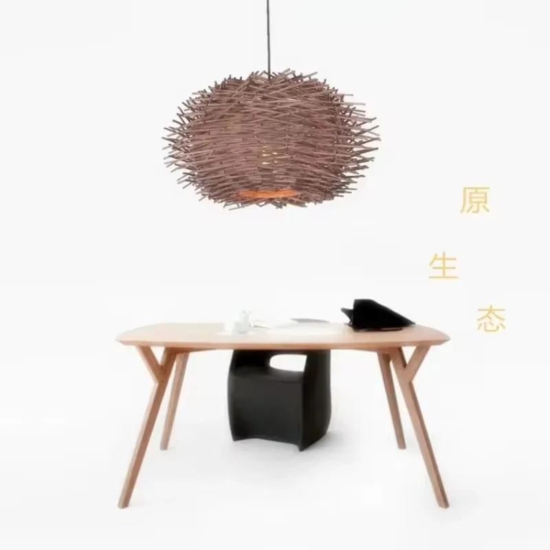 

2024 Latest Classic Bamboo Pendant Ceiling Handmade Vine Pendant Lamp Weaving Home Living Room Bed Decoration