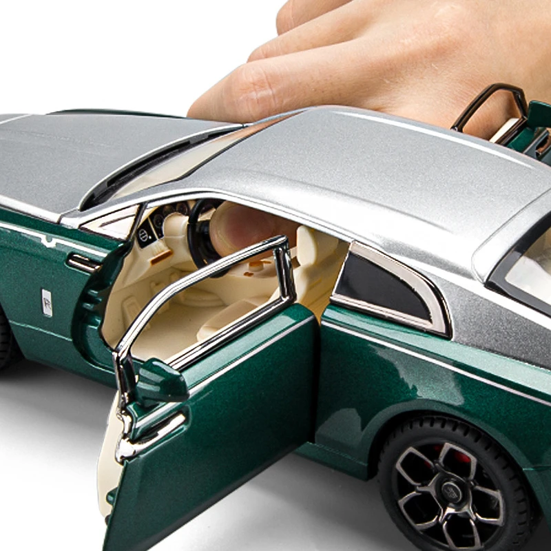 1/22 Rolls Royce Wraith Alloy Car Model Diecasts Metal Toy Luxy Car Model Collection Simulation Sound and Light Childrens Gifts